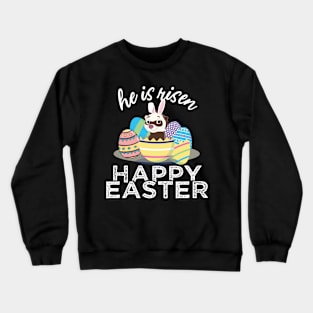 Cute Ferret Bunny Ears Easter Egg Hunt Risen Crewneck Sweatshirt